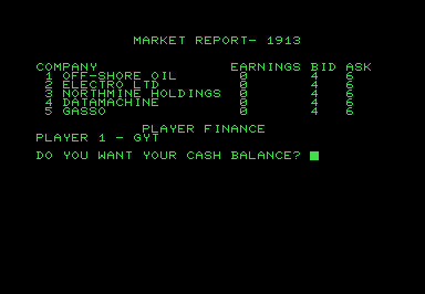 Bulls and Bears Commodore PET Game